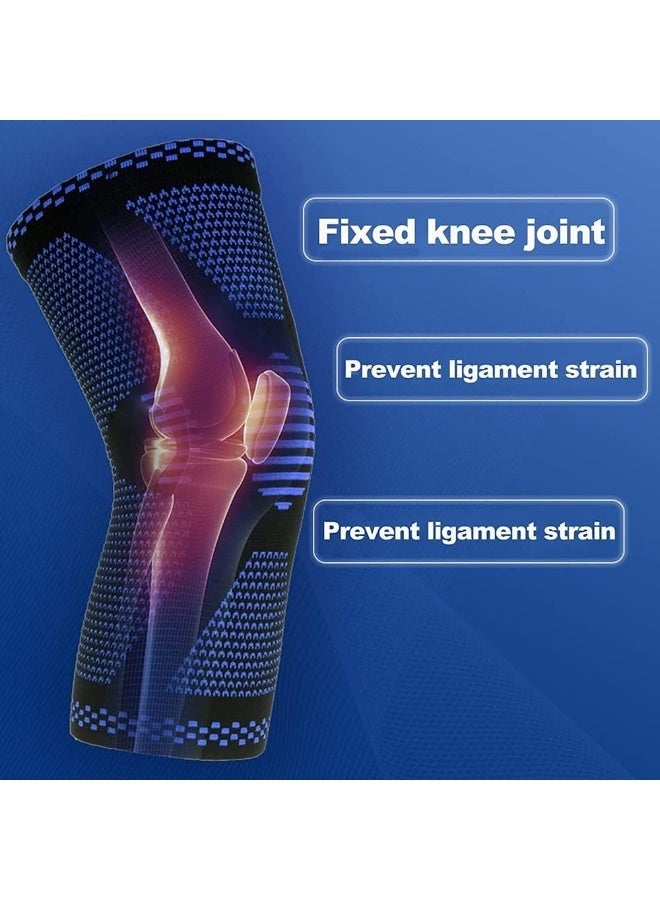 Bincoo 2 Pcs Sports Knee Brace Pads Support With Adjustable Strap Wrap,Anti-Slip Comfortable Breathable,Relieve Knee Pressure,For Running,Cycling,Basketball,Gym,Size XL (Black) - Image 3